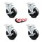 Service Caster 5 Inch Hard Rubber Wheel Swivel Top Plate Caster Set with Brake SCC-20S514-HRS-TLB-4 - alternate 4